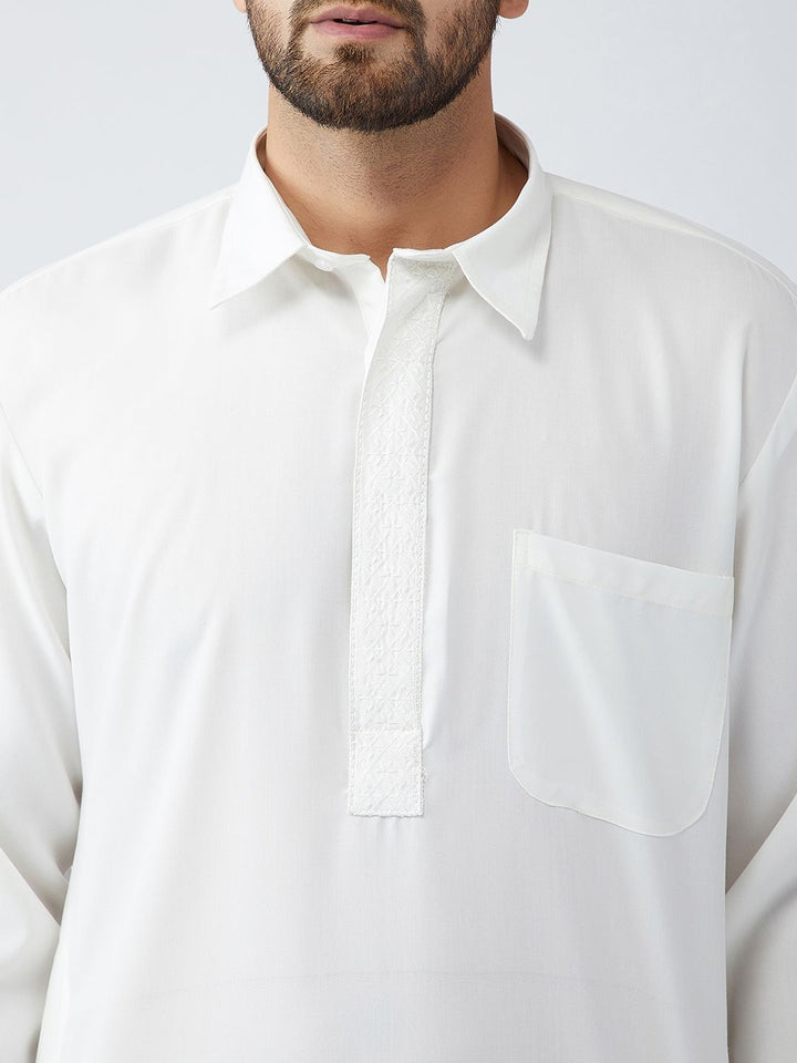 SOJANYA Men Off-White Solid Kurta with Salwar
