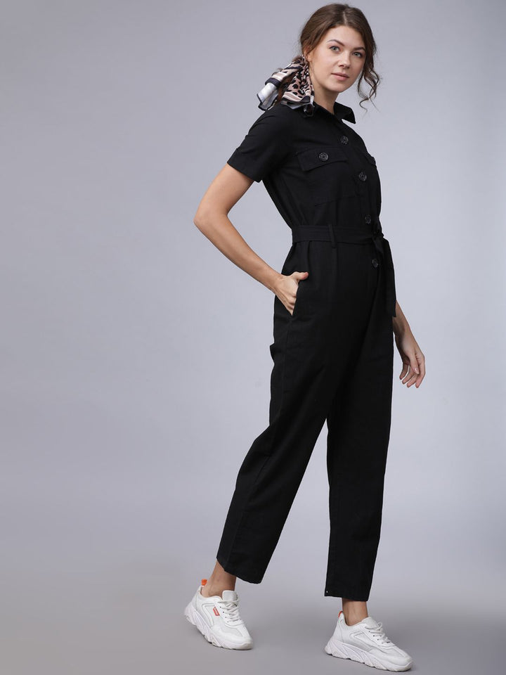 Tokyo Talkies Women Black Solid Basic Jumpsuit