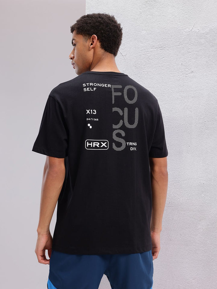 HRX by Hrithik Roshan Typography Printed Drop-Shoulder Sleeves Training T-shirt