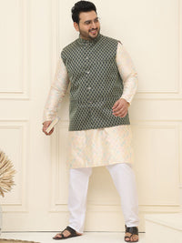 SOJANYA PLUS Men Printed Nehru Plus Size Jacket