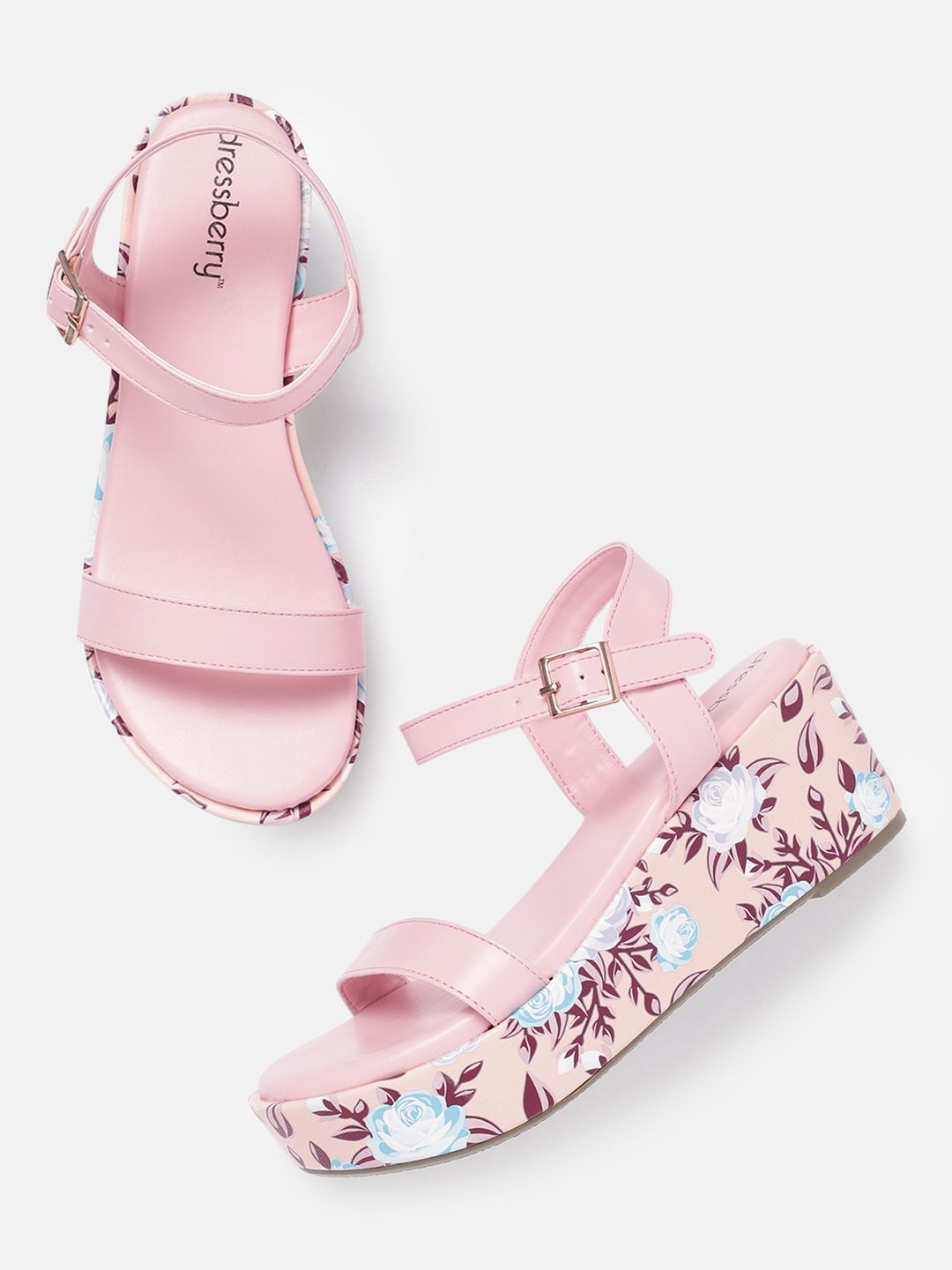 DressBerry Wedge Heels with Printed Detail