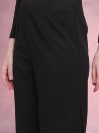 DressBerry Women Flared Trousers with Lace-Detail