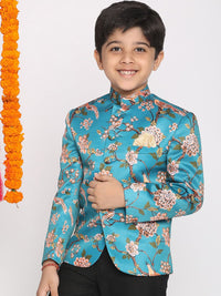 Vastramay Boys Dicetak Slim Fit Bandhgala Jodhpuri Blazer