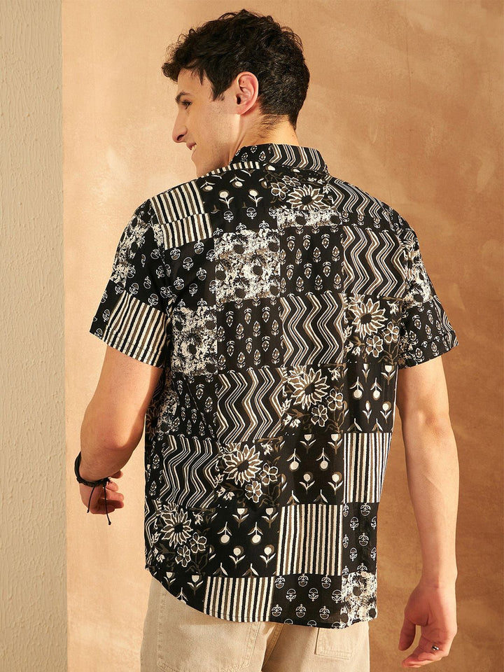DENNISON Block Printed Oversized Lightweight Casual Shirt