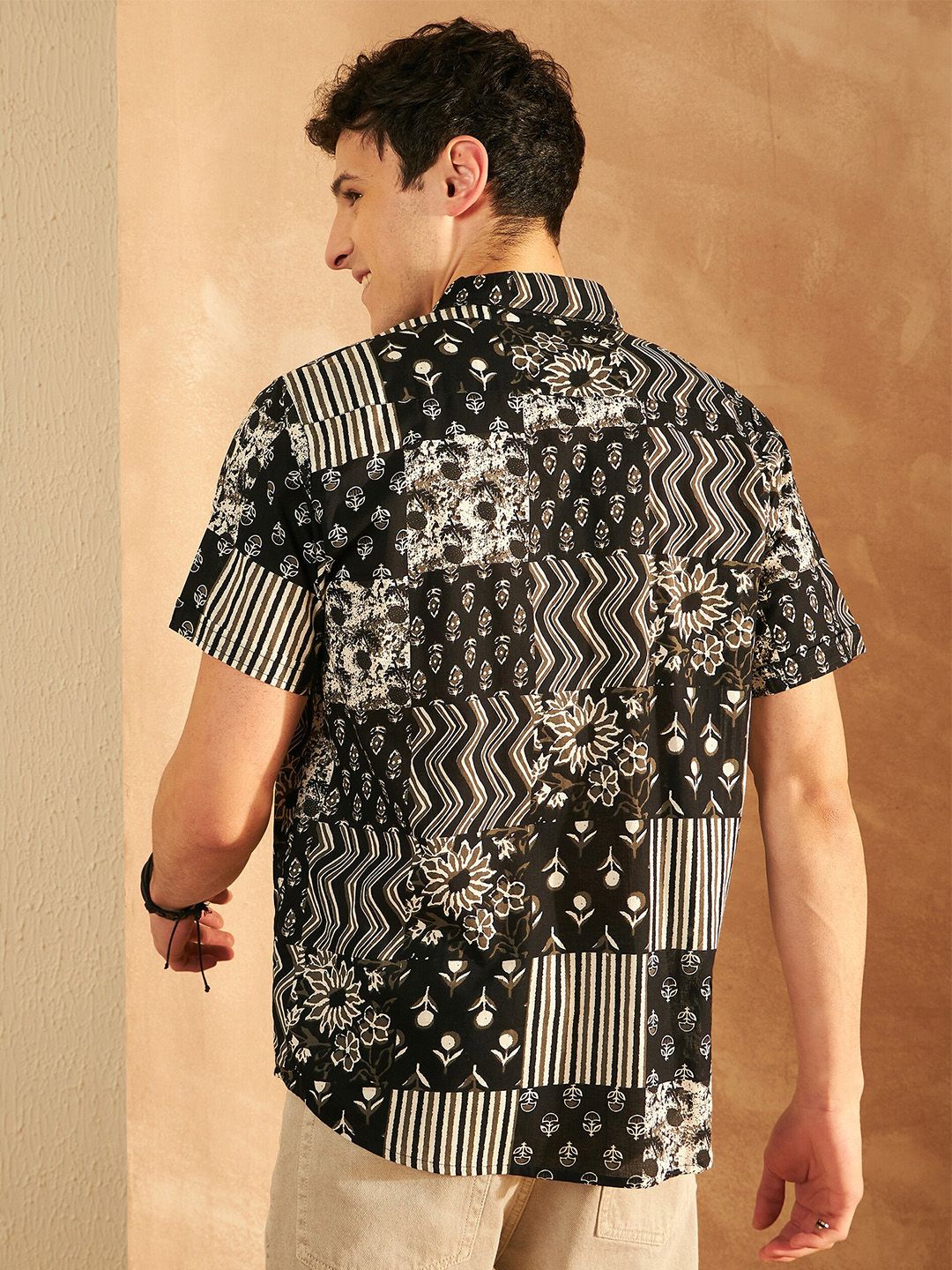 DENNISON Block Printed Oversized Lightweight Casual Shirt