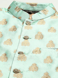 SOJANYA Men Woven Design Kurta with Churidar with Nehru Jacket