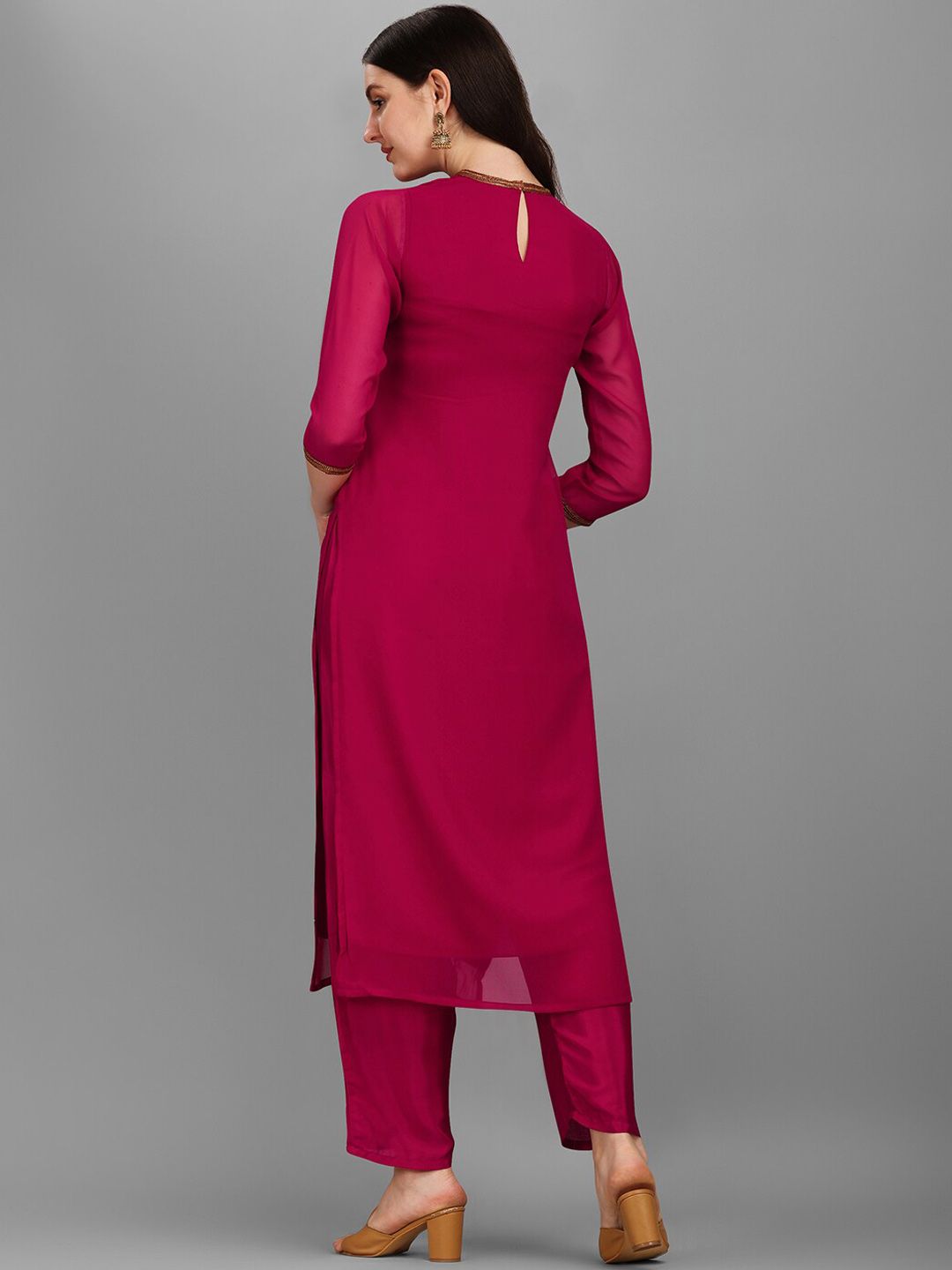 KALINI Floral Embroidered Sequinned Kurta With Trouser