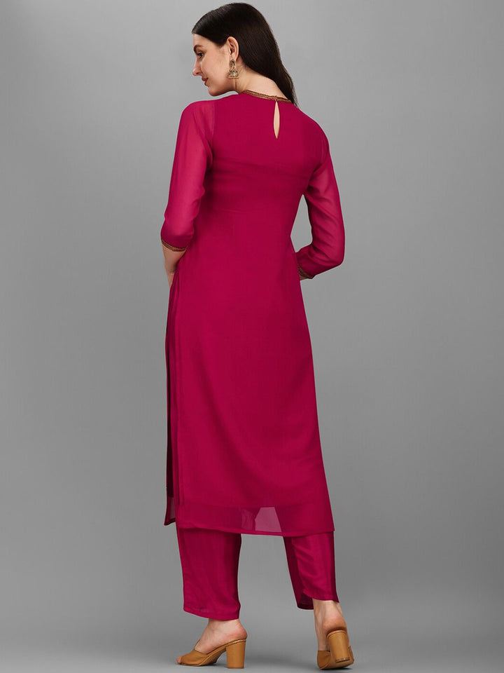 KALINI Floral Embroidered Sequinned Kurta With Trouser