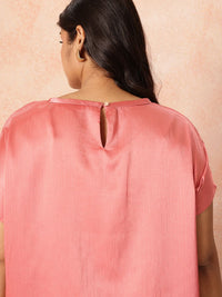 all about you Plus Size Extended Sleeves Sheen Satin-Finish Top