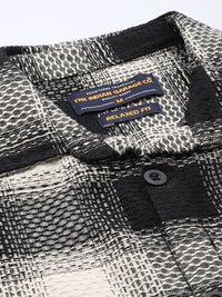 The Indian Garage Co Pure Cotton Textured Opaque Checked Casual Shirt
