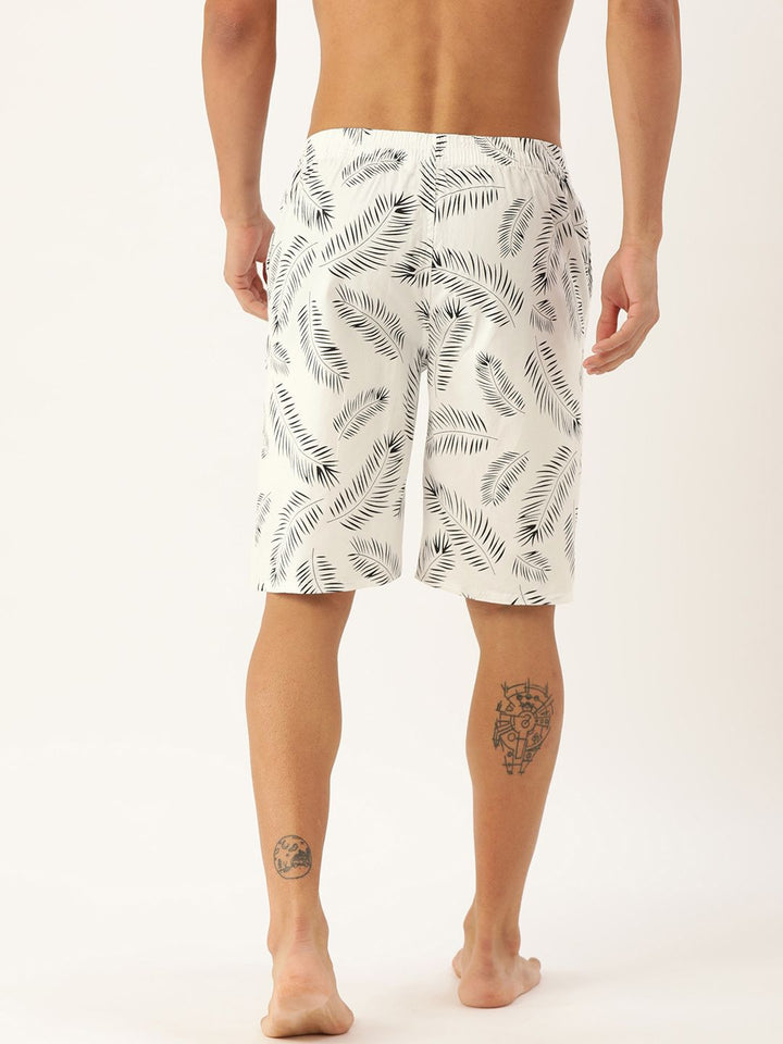 The Indian Garage Co Men White & Black Printed Pure Cotton Boxers 1120-BXR10-14
