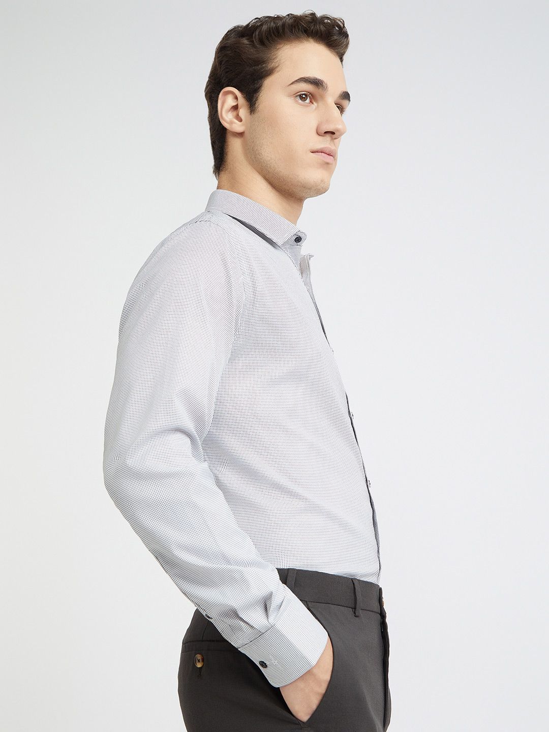Park Avenue Self Design Slim Fit Textured Formal Shirt