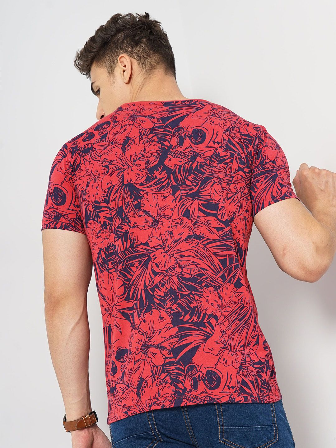 The Indian Garage Co Floral Printed Sports T-shirt