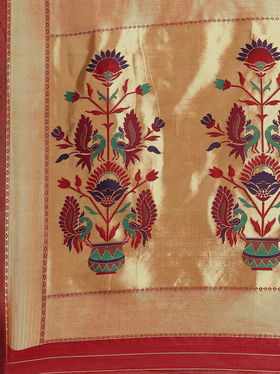 Saree mall Red & Golden Woven Design Banarasi Saree