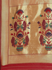 Saree mall Red & Golden Woven Design Banarasi Saree