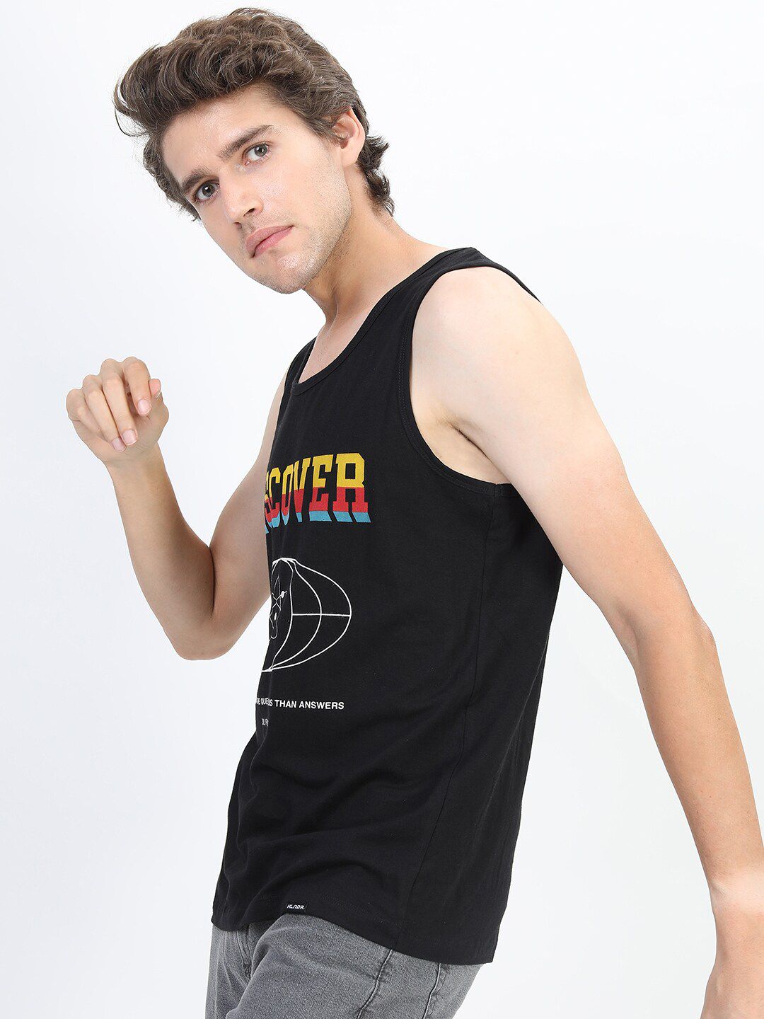 HIGHLANDER Men Black Typography Printed Slim Fit T-shirt