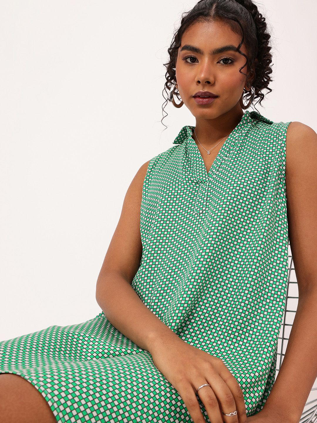 DressBerry Straight-Up Vintage Geometric Chic A-line Dress