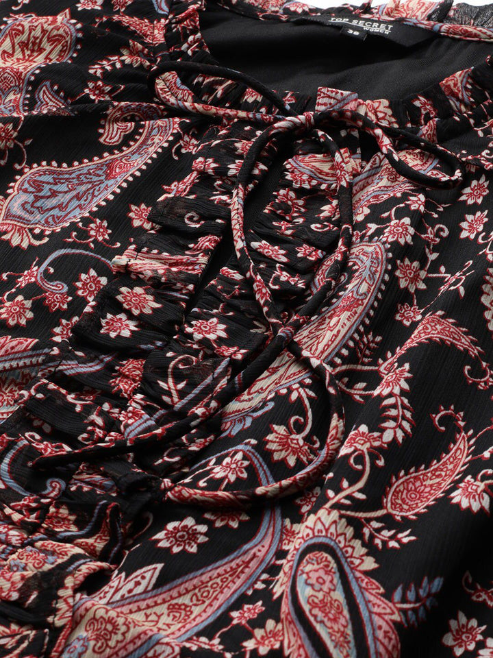STREET 9 Women Multicoloured Printed Fit and Flare Dress