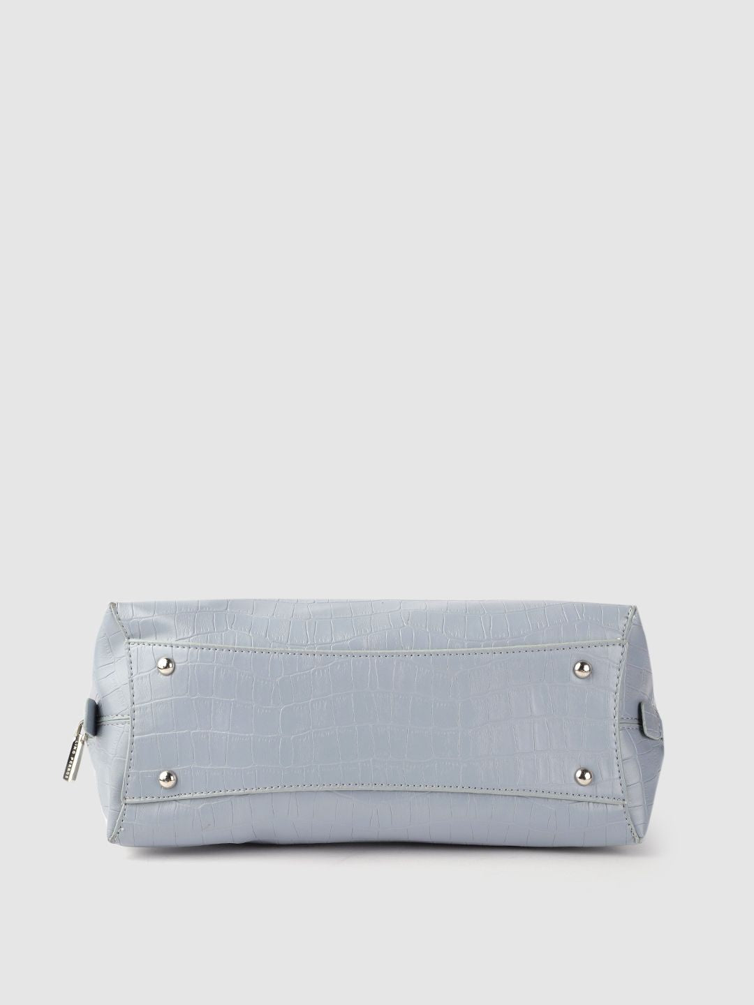 Lino Perros Women Grey Croc Textured Structured Handheld Bag