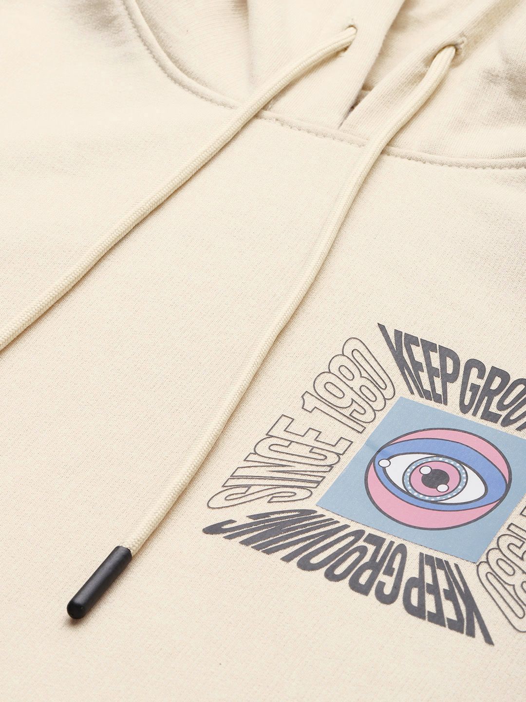 The Indian Garage Co Men Off White Printed Hooded Sweatshirt