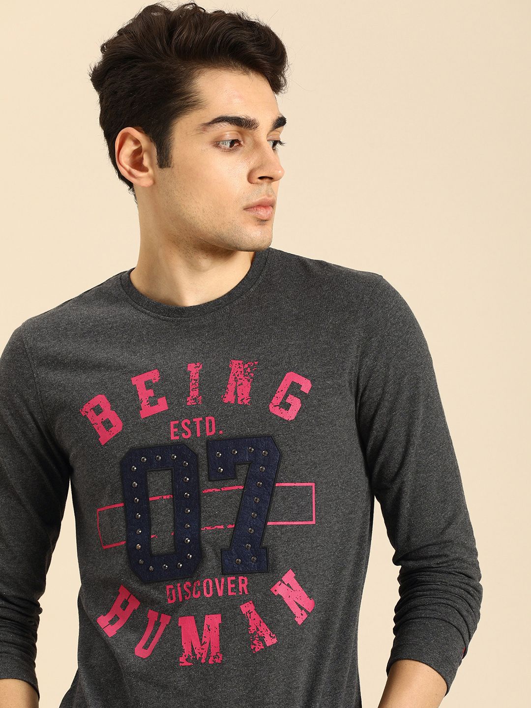 Being Human Clothing Men Brand Logo Printed T-shirt