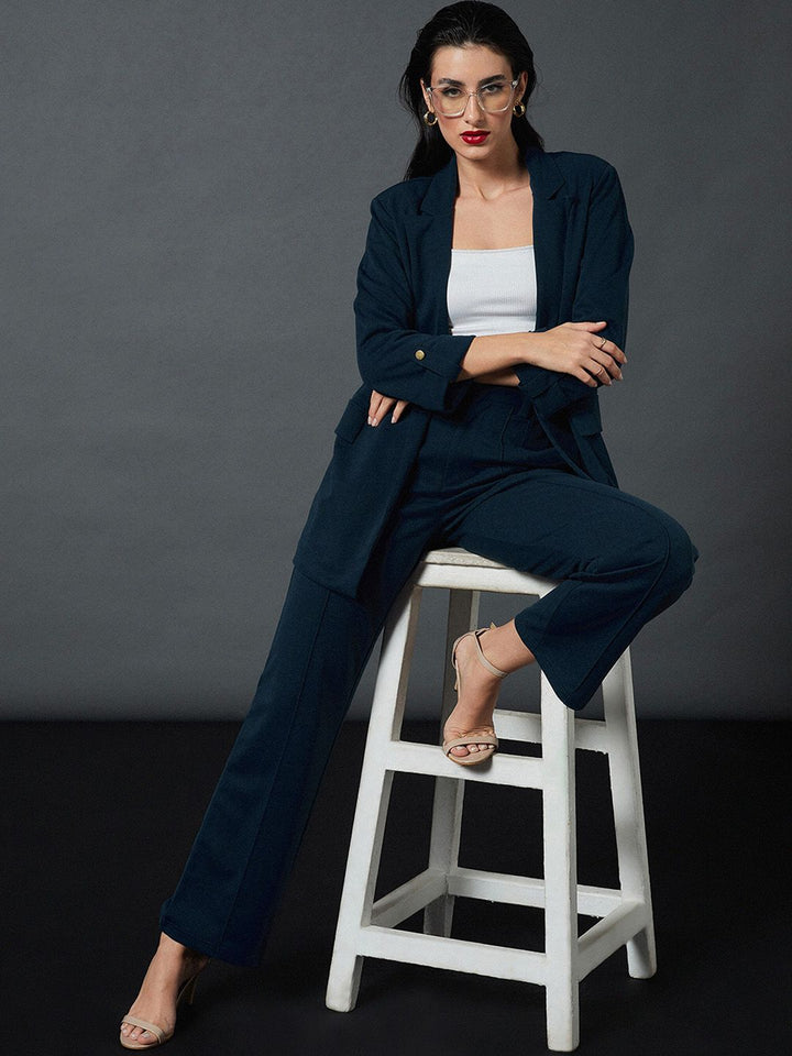 SASSAFRAS worklyf Straight Fit High Rise Plain Strechable Parallel Trousers