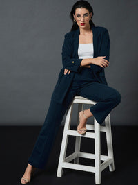 SASSAFRAS worklyf Straight Fit High Rise Plain Strechable Parallel Trousers