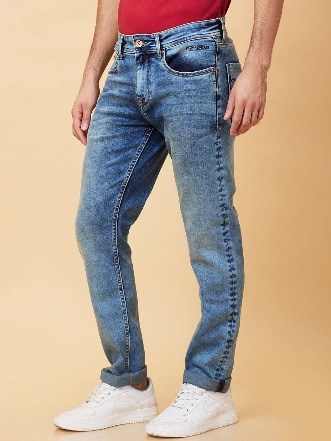 Being Human Men Slim Fit Heavy Fade Jeans