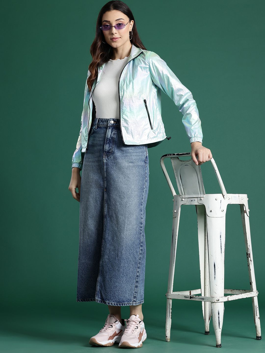 DressBerry Dual-Toned Shimmer Tailored Jacket