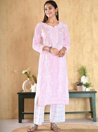 Rumah Wanita Chikankari Sulam Kurta Chikankari
