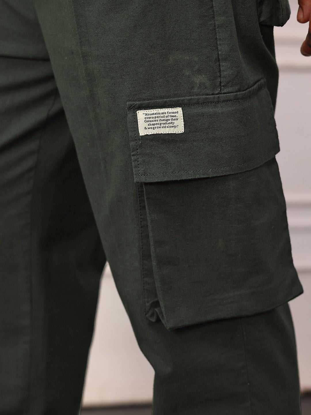 Mr Bowerbird Men Cotton Linen Pleated Cargos Joggers