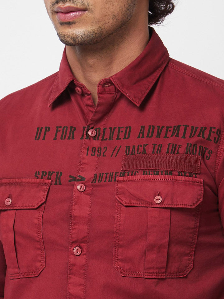 SPYKAR Typography Printed Cotton Casual Shirt