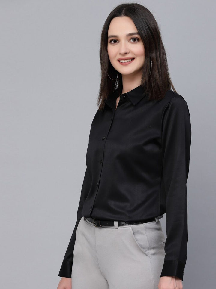 Style Quotient Satin Finish Spread Collar Formal Shirt