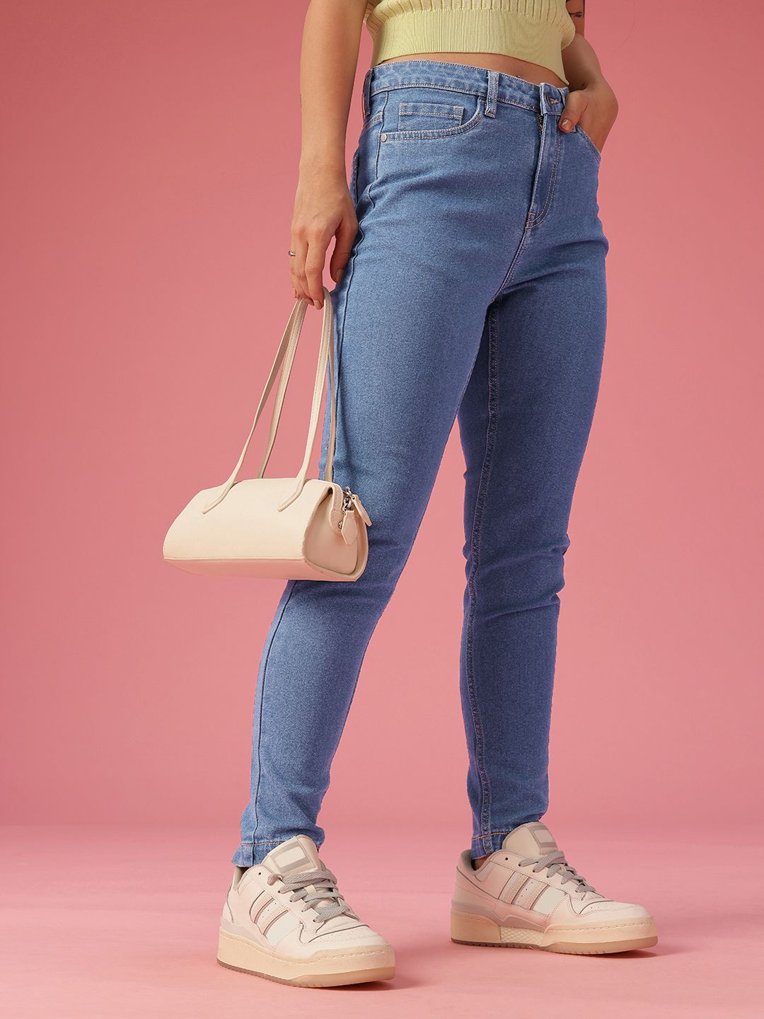 DressBerry Women Skinny Fit High-Rise Light Fade Stretchable Jeans