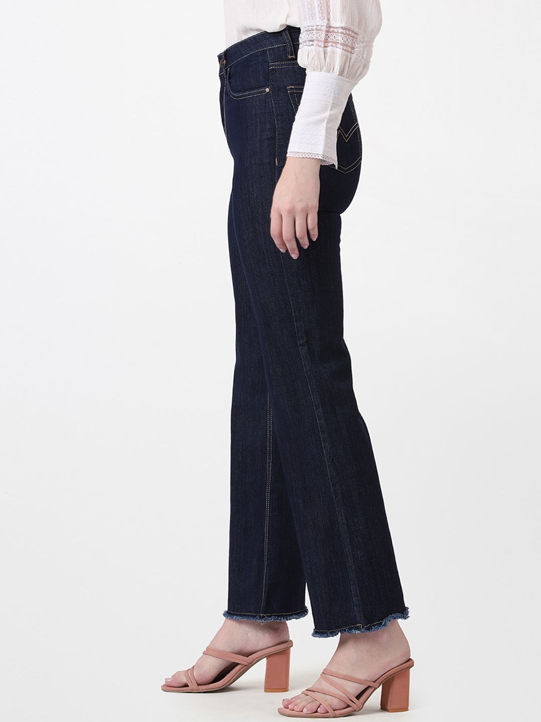 AND Women Blue Flared Trousers