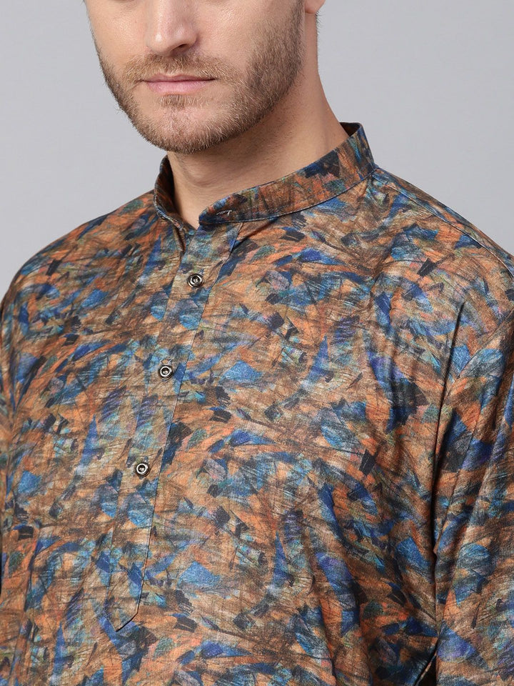SOJANYA Lelaki Multicolored Printed Straight Kurta