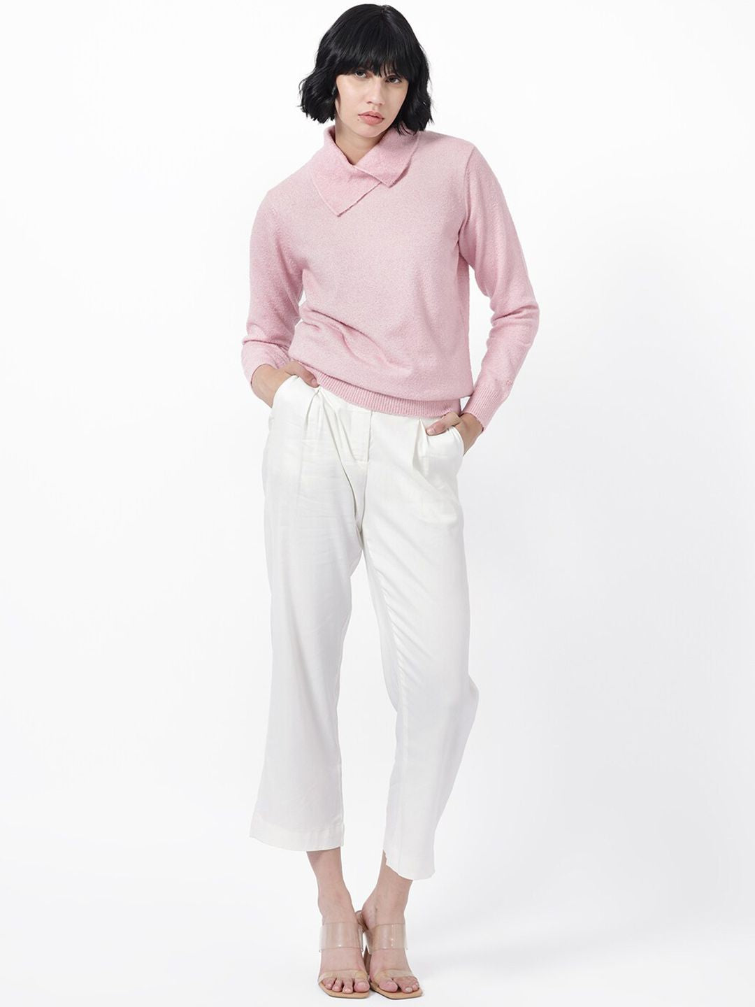 RAREISM Cowl Neck Acrylic Pullover