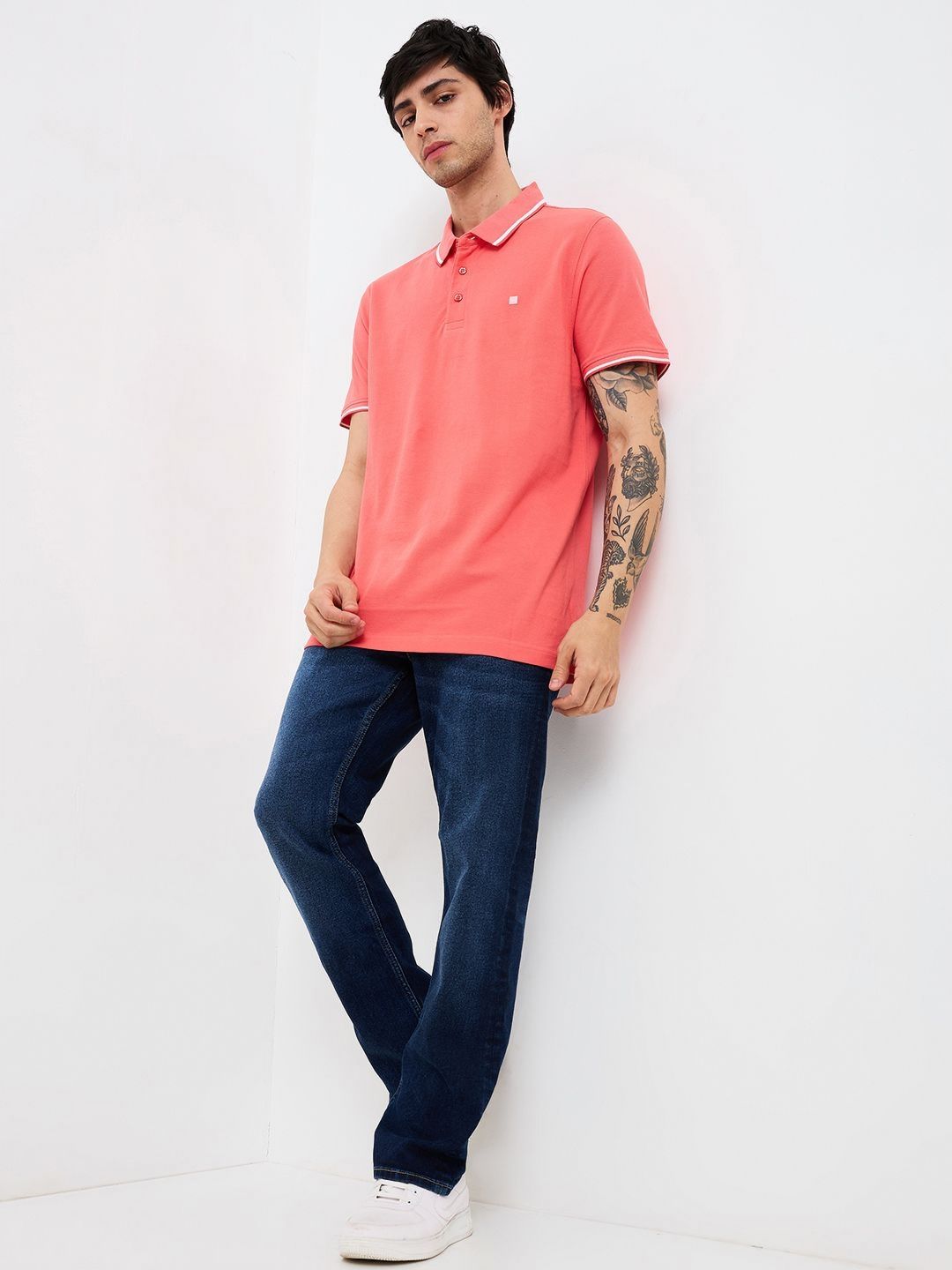 SPYKAR Men Solid Polo Collar Cotton Slim Fit T-shirt