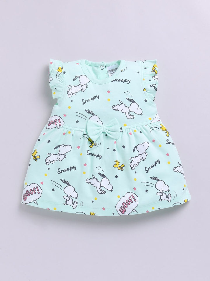 Happy Faces Infant Girls Snoopy Printed Pure Cotton A-Line Dress