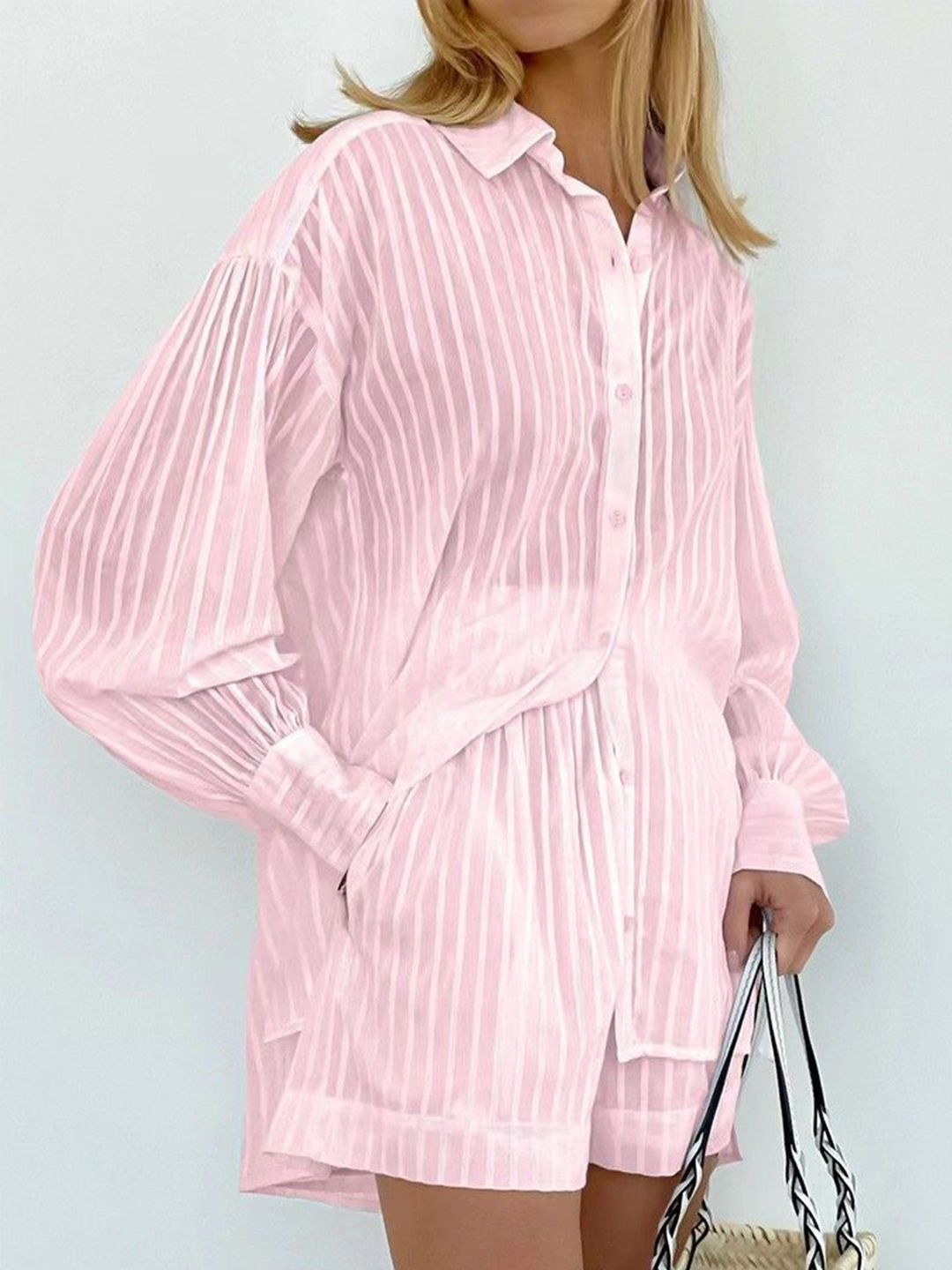all about you Striped Shirt & Shorts Co-Ord Set