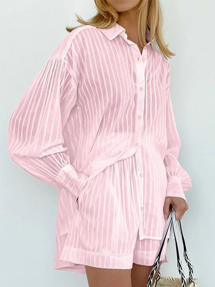 all about you Striped Shirt & Shorts Co-Ord Set