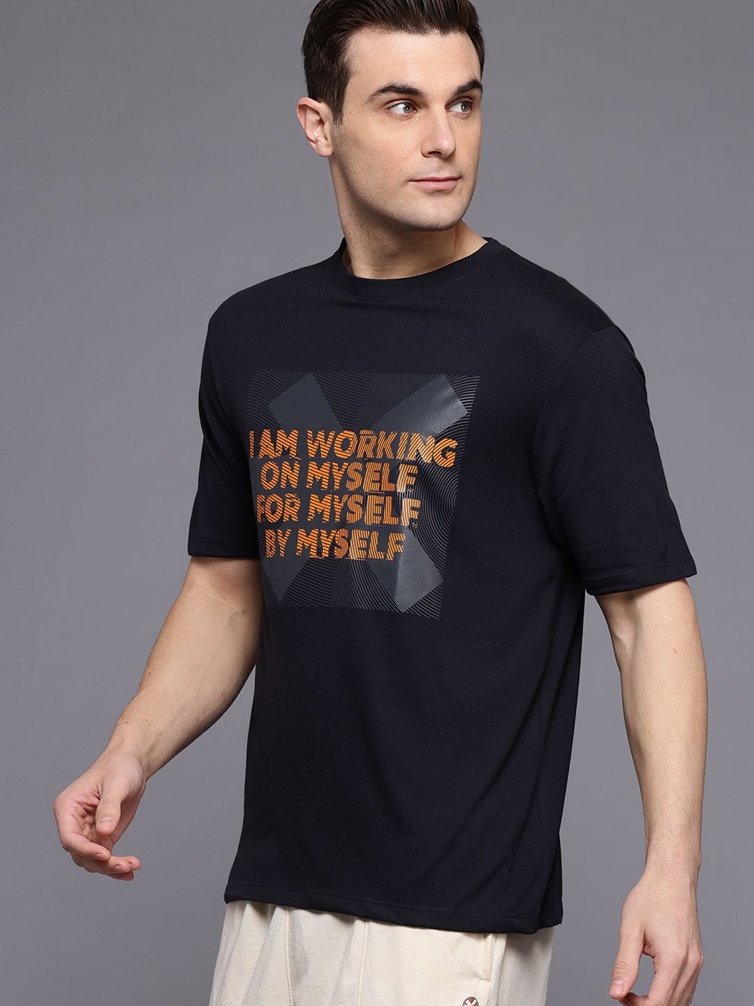 HRX by Hrithik Roshan Men Brand Logo Printed T-shirt