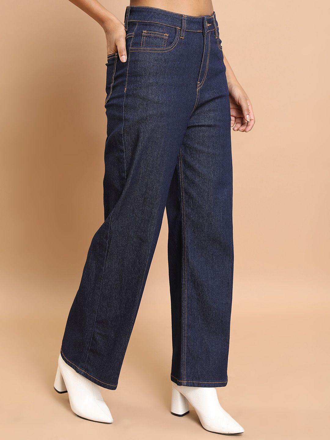 Basics By Tokyo Talkies Women Mid-Raise Clean Look Flared Fit Jeans