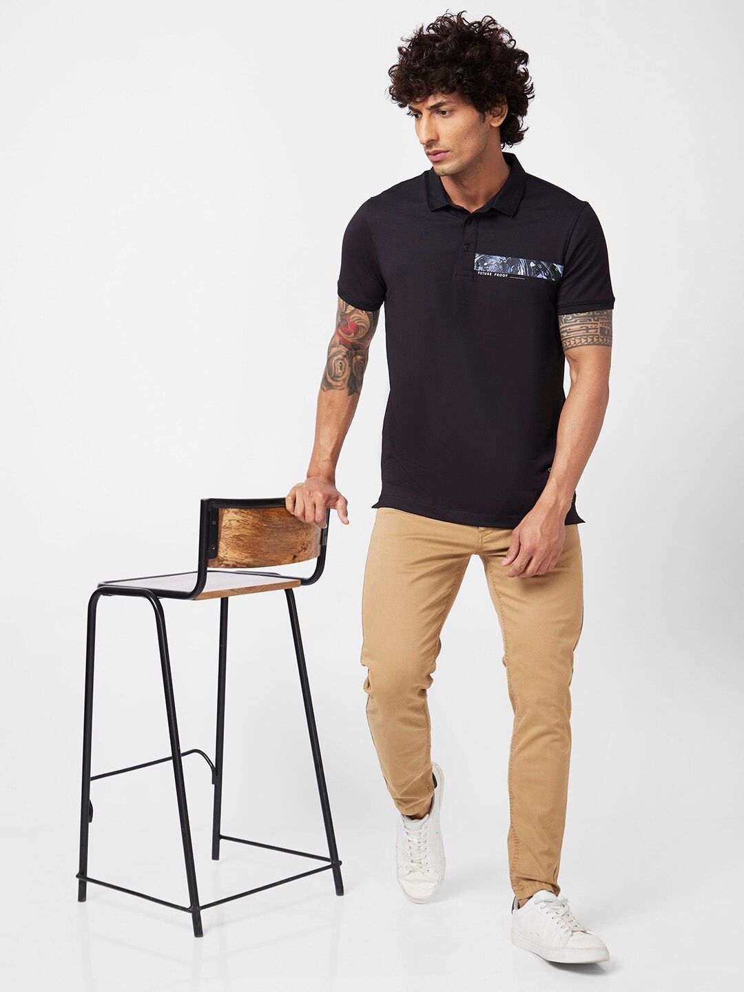 SPYKAR Polo Collar Slim Fit Cotton T-Shirt