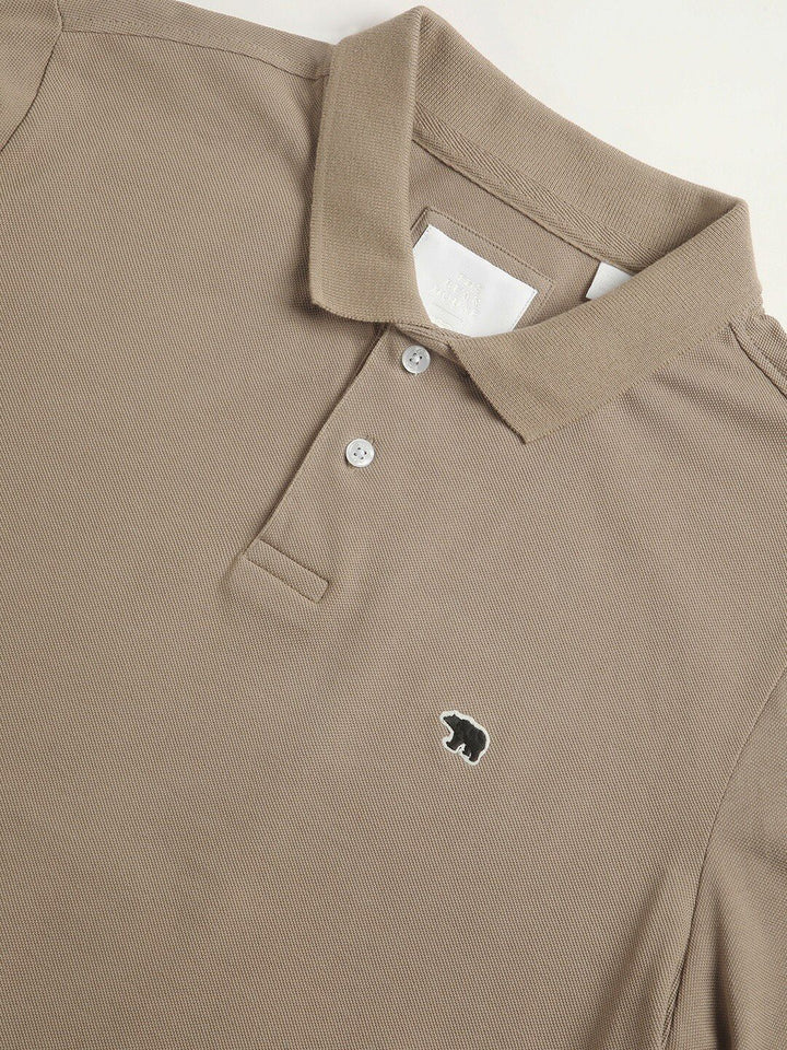 THE BEAR HOUSE Polo Collar Slim Fit Pure Cotton T-shirt