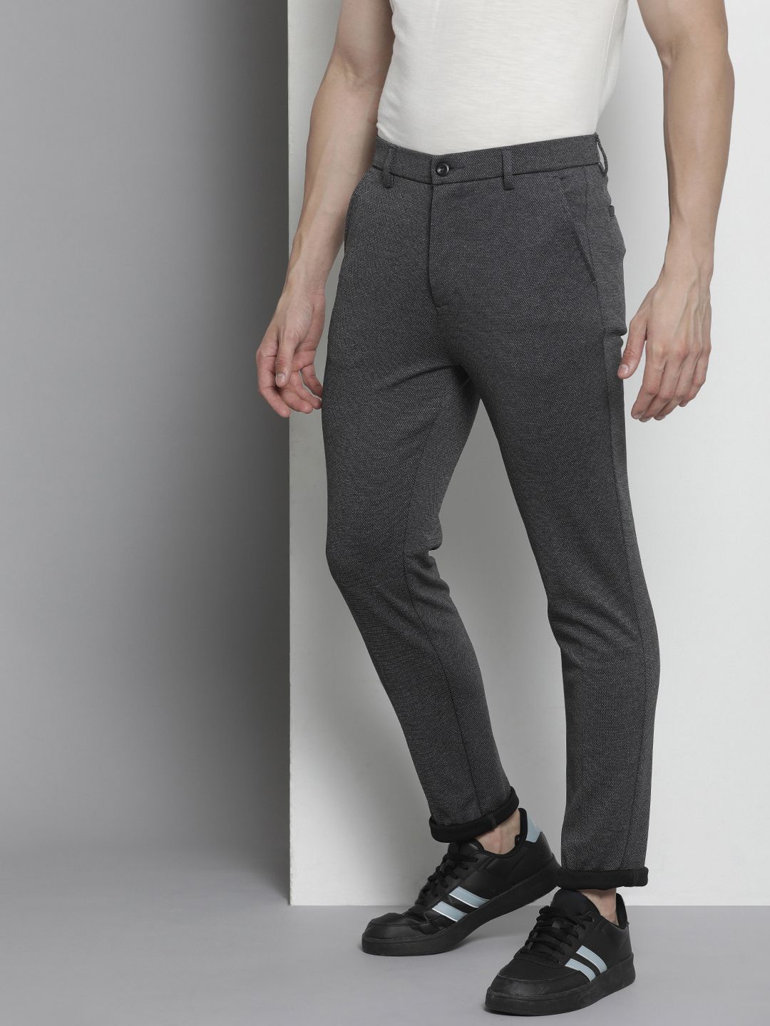 The Indian Garage Co Men Solid Regular Fit Trousers