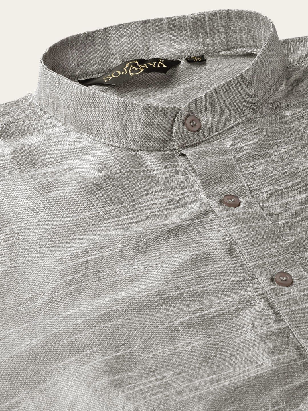 SOJANYA Mandarin Collar Straight Regular Kurta With Churidar & Nehru Jacket