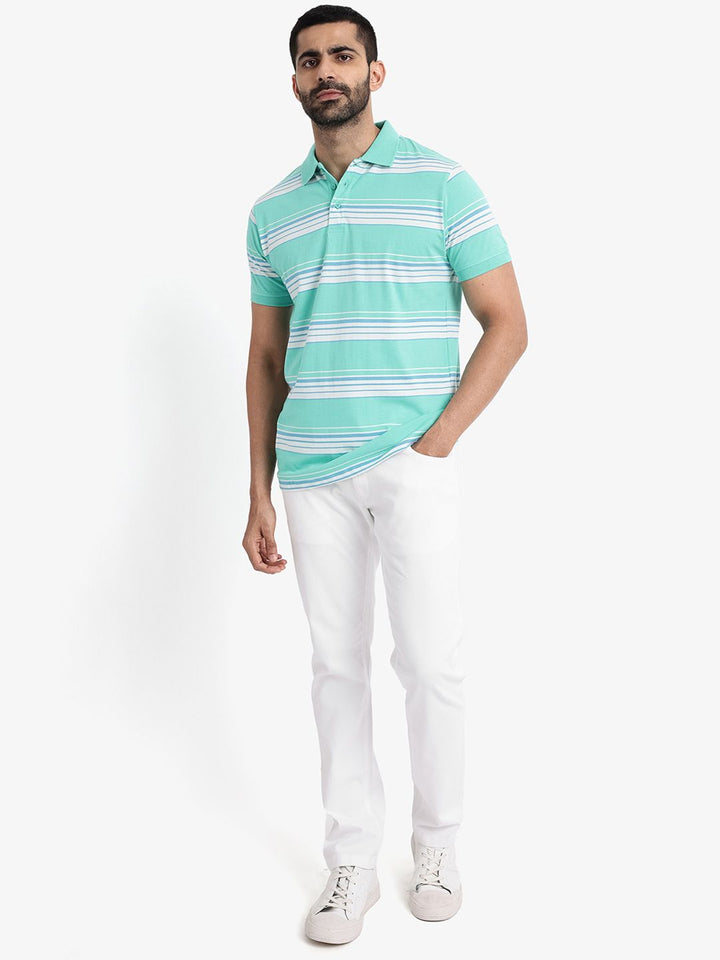 RARE RABBIT Men Rings-4 Slim Fit Solid Polo Collar T-Shirt