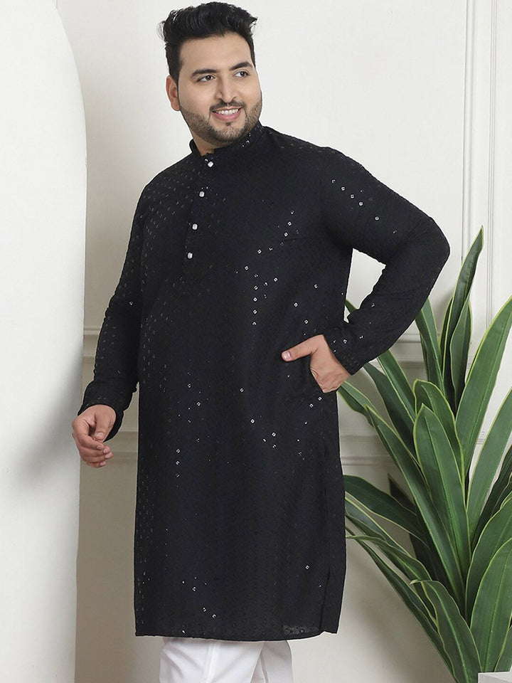 SOJANYA PLUS Embellished Sequinned Pure Cotton Kurta