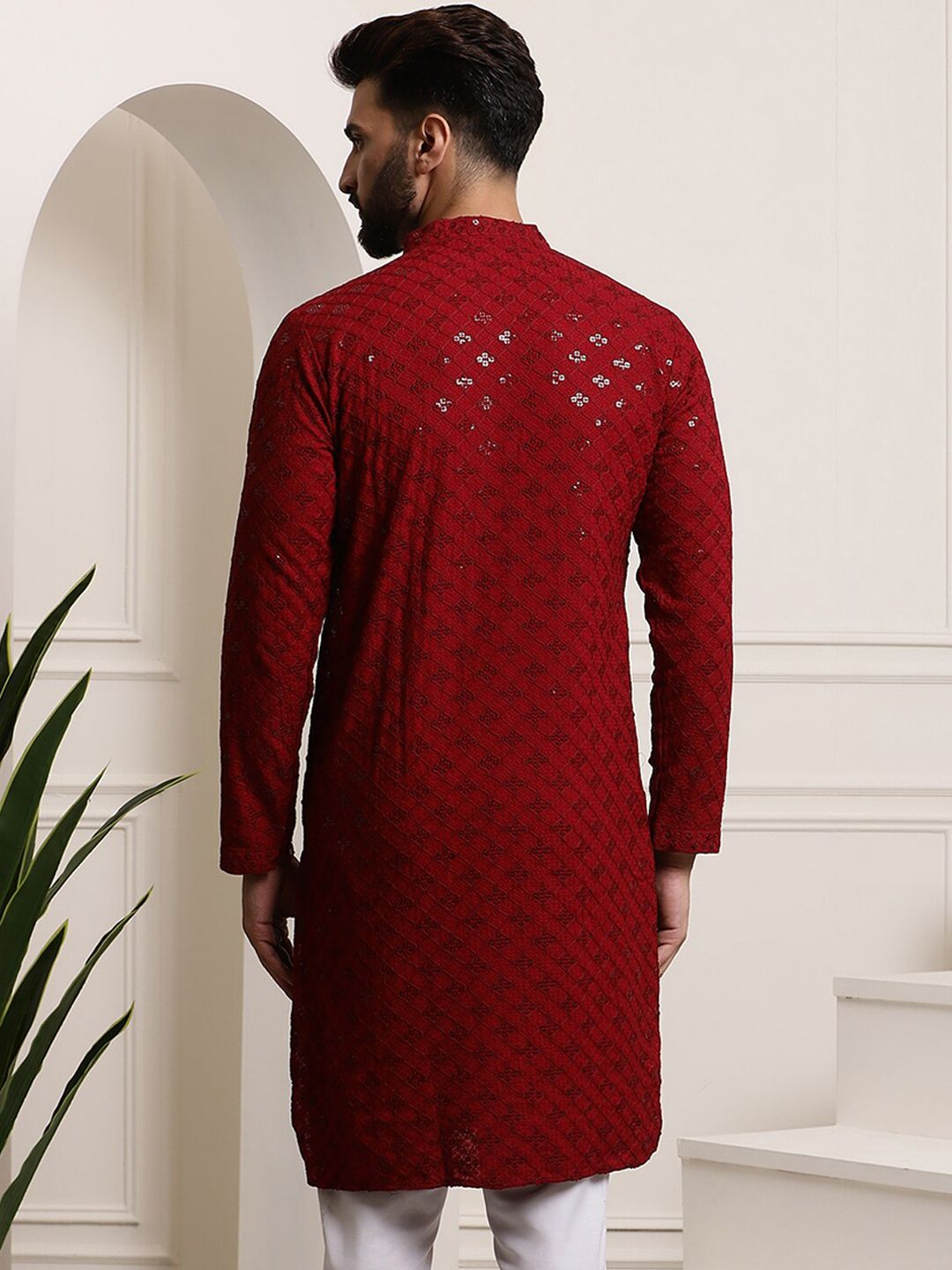 SOJANYA Kurta Kapas Tulen Dihiasi Labuci